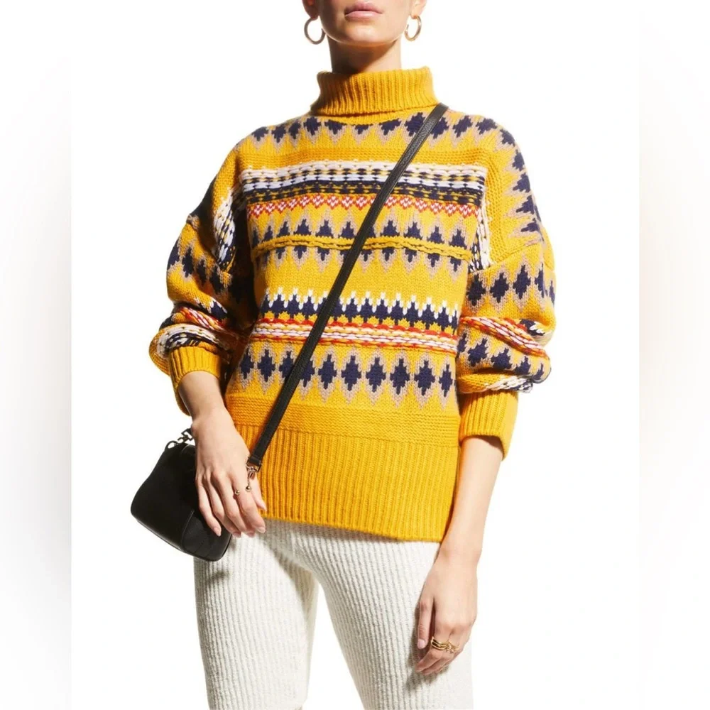 NWT RAG & BONE Willow Fair Isle wool turtleneck sweater $475. - Picture 1 of 8